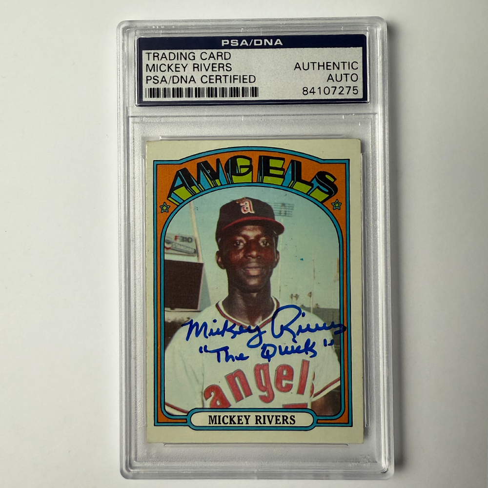 Mickey Rivers Signed Rookie 1972 Topps #272 Inscribed PSA Auto Authentic