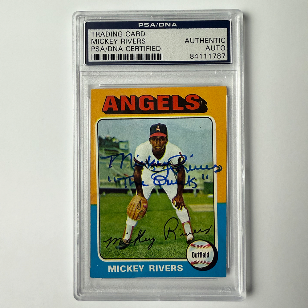 Mickey Rivers Signed 1975 Topps #164 "The Quick" PSA Auto Authentic