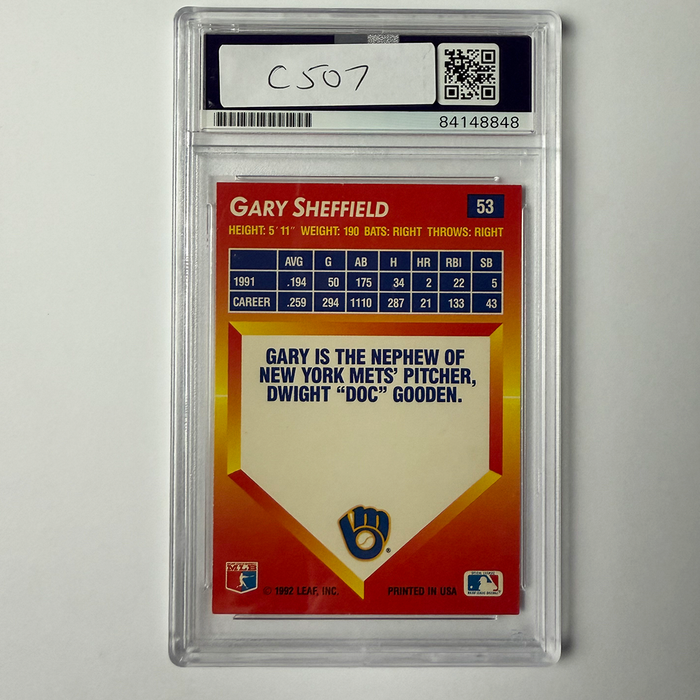 Gary Sheffield Signed 1992 Triple Play #53 PSA Auto Authentic