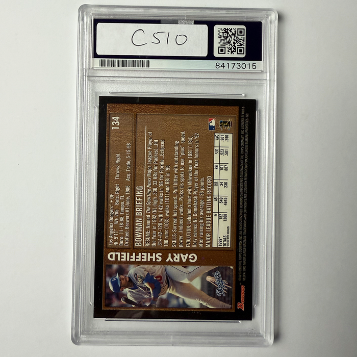 Gary Sheffield Signed 2000 Bowman #134 PSA Auto Authentic