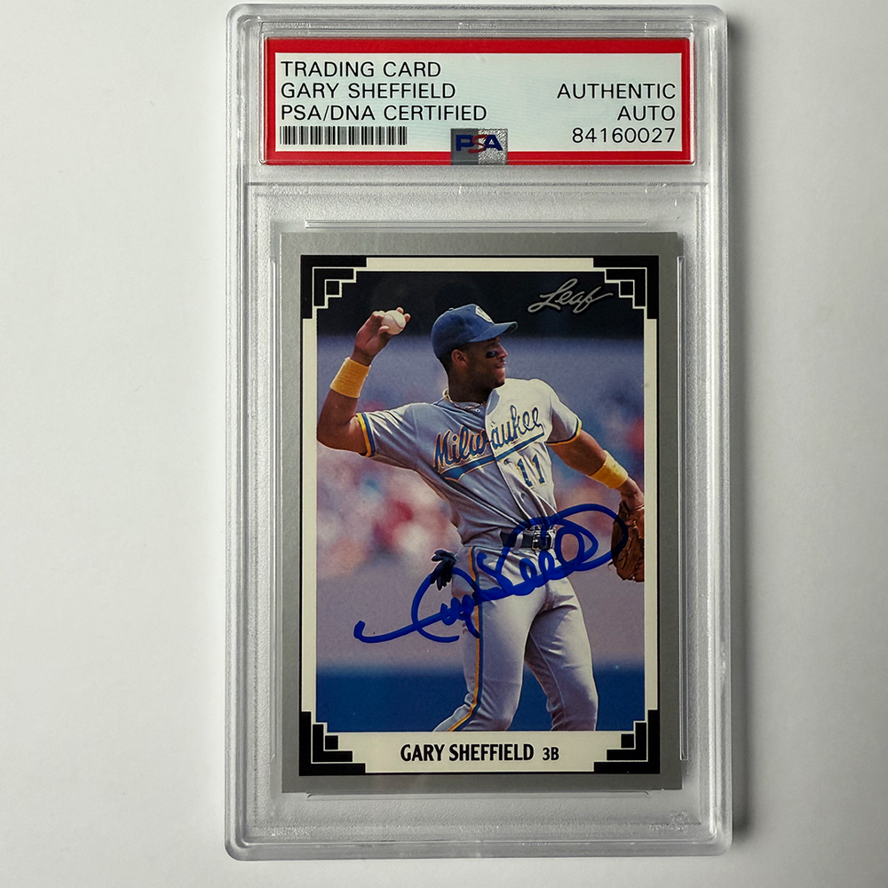 Gary Sheffield Signed 1991 Leaf #173 PSA Auto Authentic
