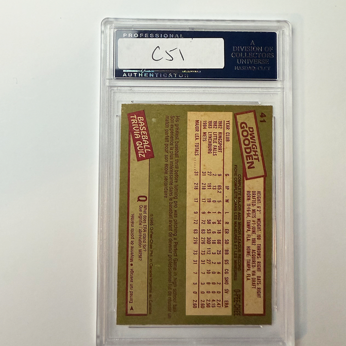 Dwight Gooden Signed 1985 OPC Rookie #130 84 ROY PSA Auto Authentic
