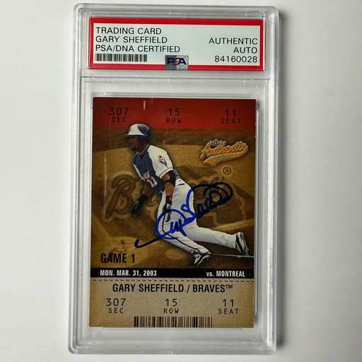 Gary Sheffield Signed 2003 Fleer #56 PSA Auto Authentic