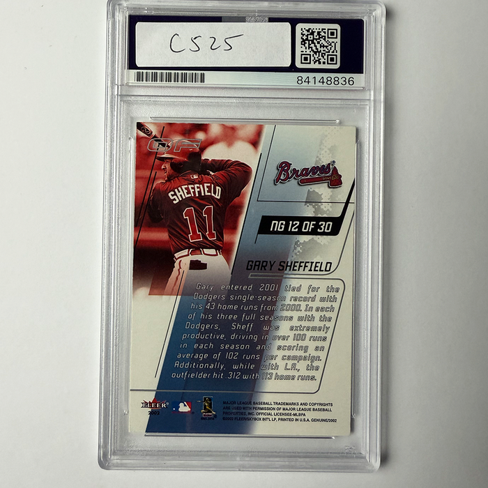 Gary Sheffield Signed 2002 Fleer Genuine Names of the Game #12 PSA Auto Authentic