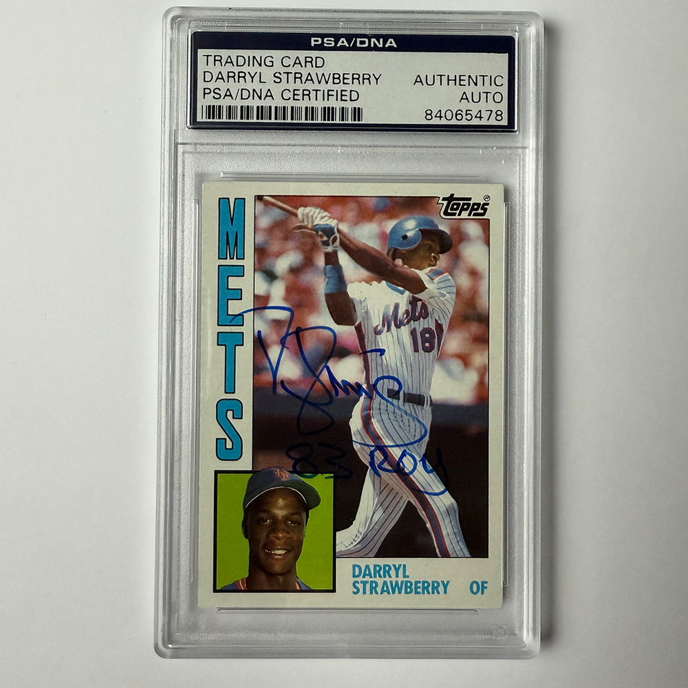 Darryl Strawberry Signed 1984 Topps Rookie #182 w/83 ROY PSA Auto Authentic