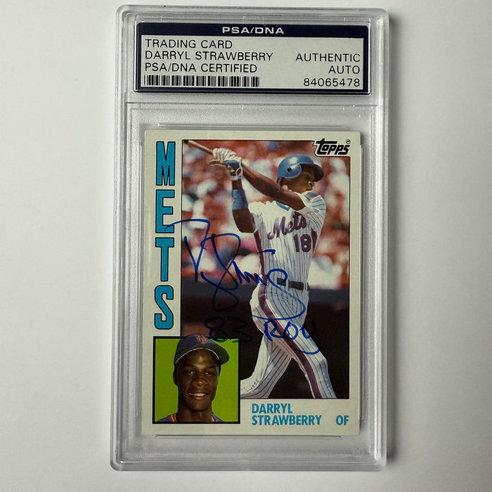 Darryl Strawberry Signed 1984 Topps Rookie #182 w/83 ROY PSA Auto Authentic