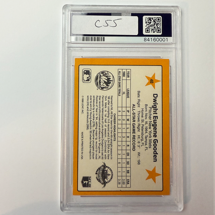 Dwight Gooden Signed 1989 Donruss Highlights #40 w/ 4 Inscriptions PSA Auto Authentic