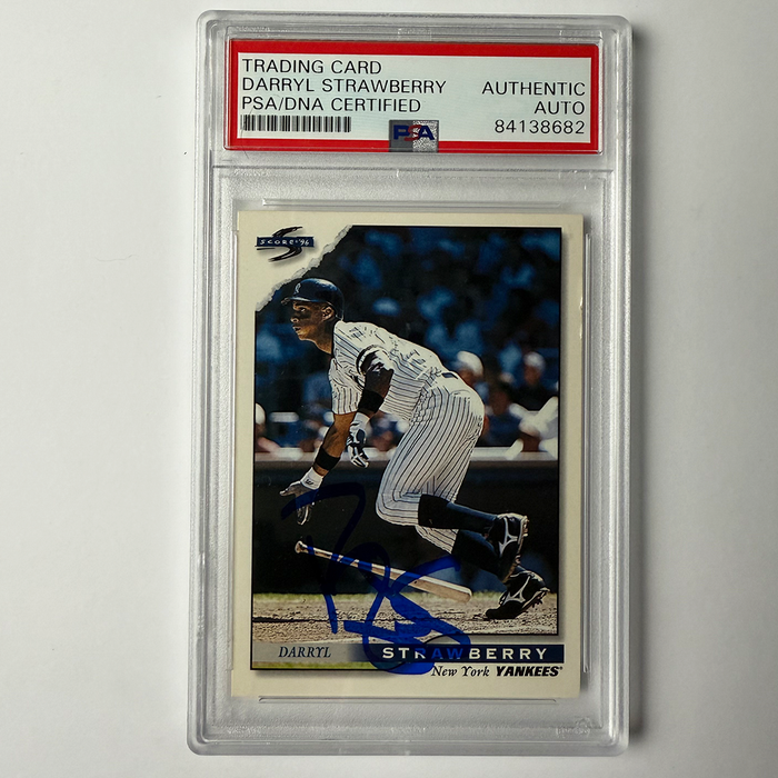 Darryl Strawberry Signed 1996 Pinnacle #353 PSA Auto Authentic