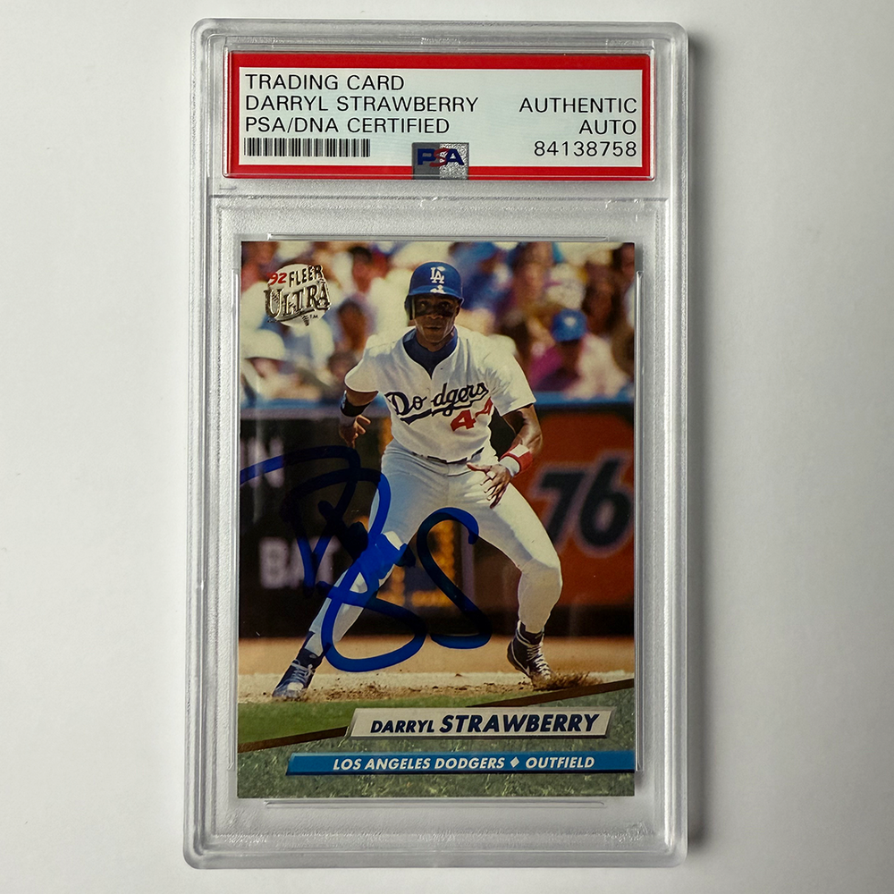 Darryl Strawberry Signed 1992 Ultra #219 PSA Auto Authentic