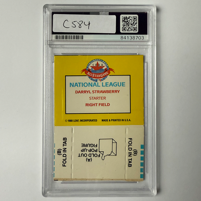 Darryl Strawberry Signed 1988 Leaf All Star Game Popup PSA Auto Authentic