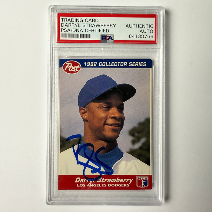 Darryl Strawberry Signed 1992 Post #10 PSA Auto Authentic