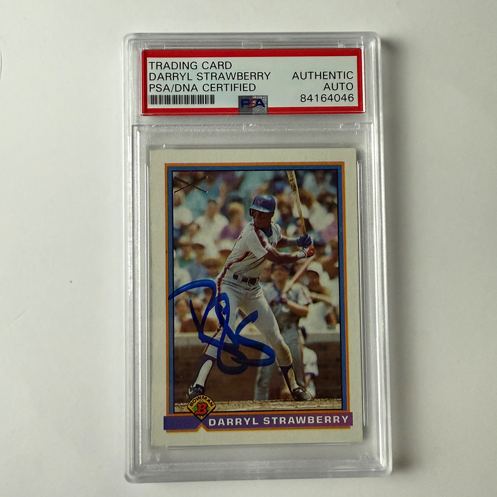 Darryl Strawberry Signed 1991 Bowman #382 PSA Auto Authentic
