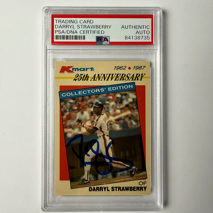 Darryl Strawberry Signed 1987 Topps Kmart #32 PSA Auto Authentic