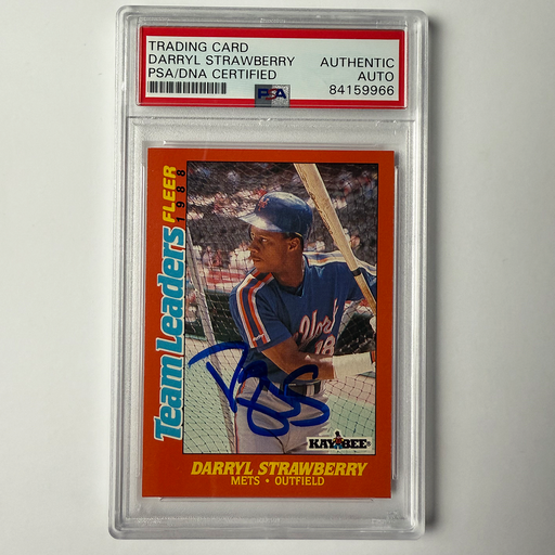 Darryl Strawberry Signed 1988 Fleer Kaybee #40 PSA Auto Authentic