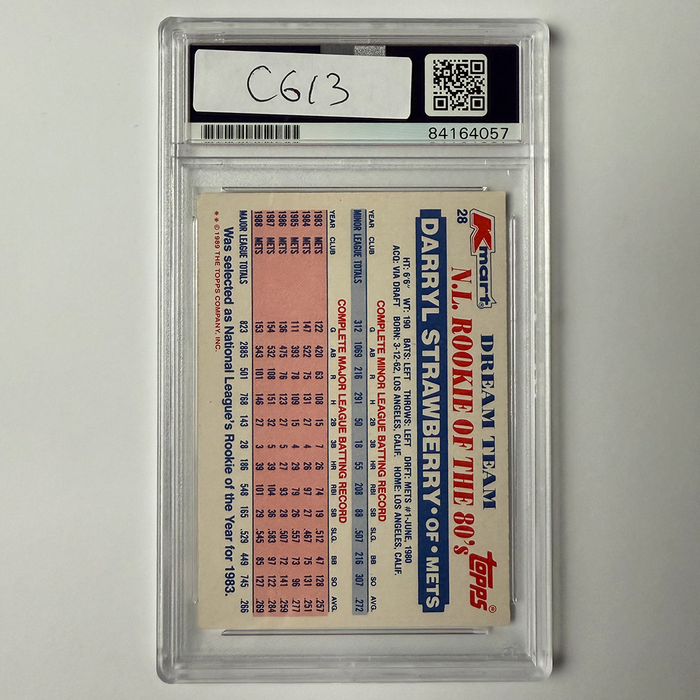 Darryl Strawberry Signed 1919 Topps Kmart Dream Team #26 PSA Auto Authentic