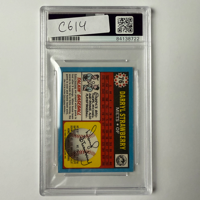 Darryl Strawberry Signed 1988 Topps Talkin Baseball #76 PSA Auto Authentic