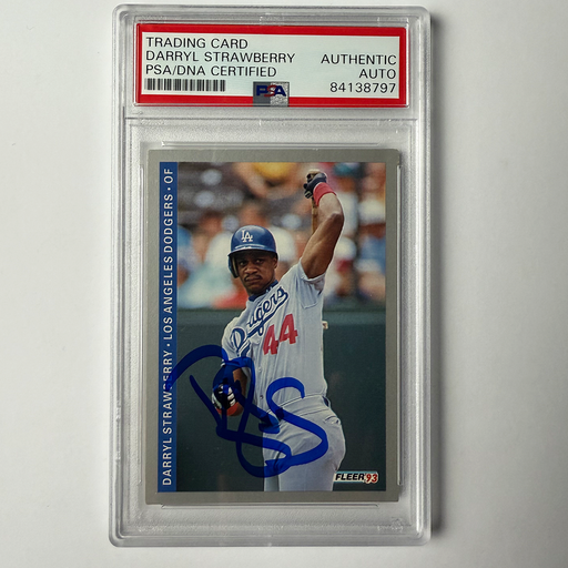 Darryl Strawberry Sgined 1993 Fleer #454 PSA Auto Authentic