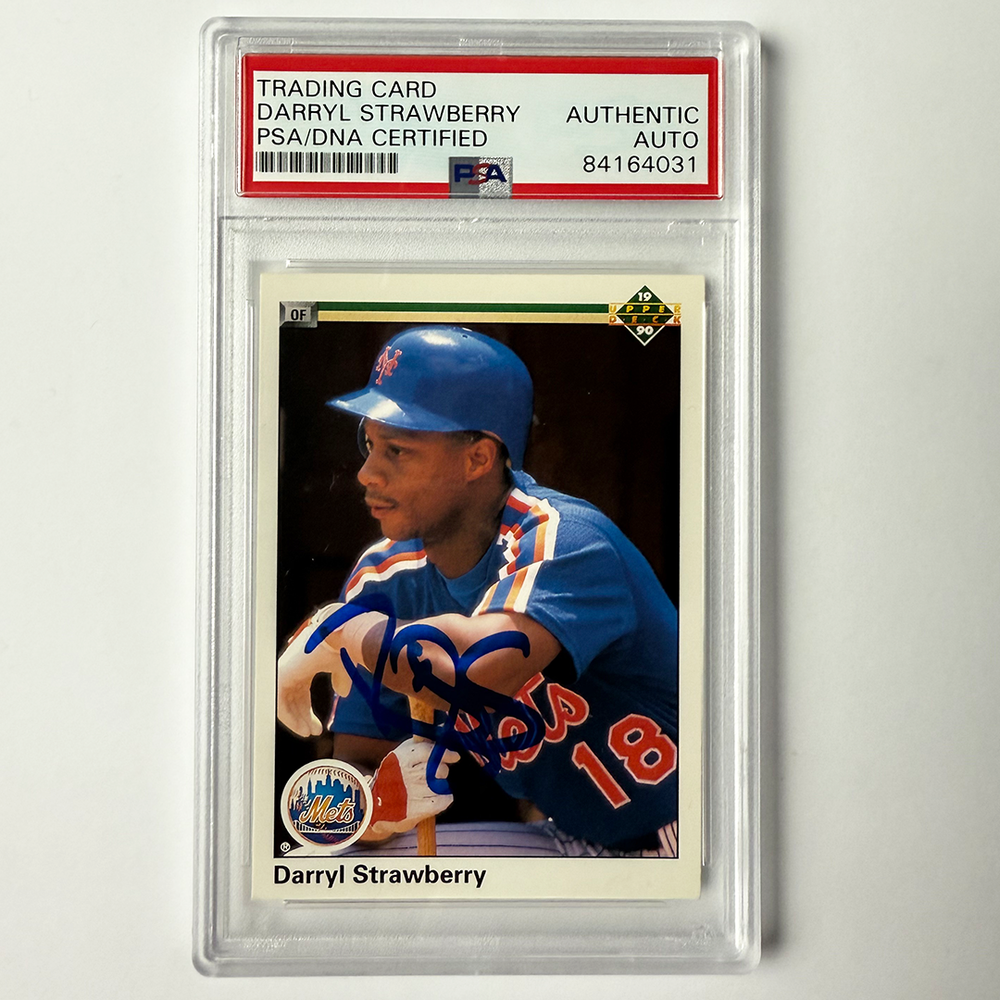 Darryl Strawberry Signed 1990 Upper Deck #182 PSA Auto Authentic