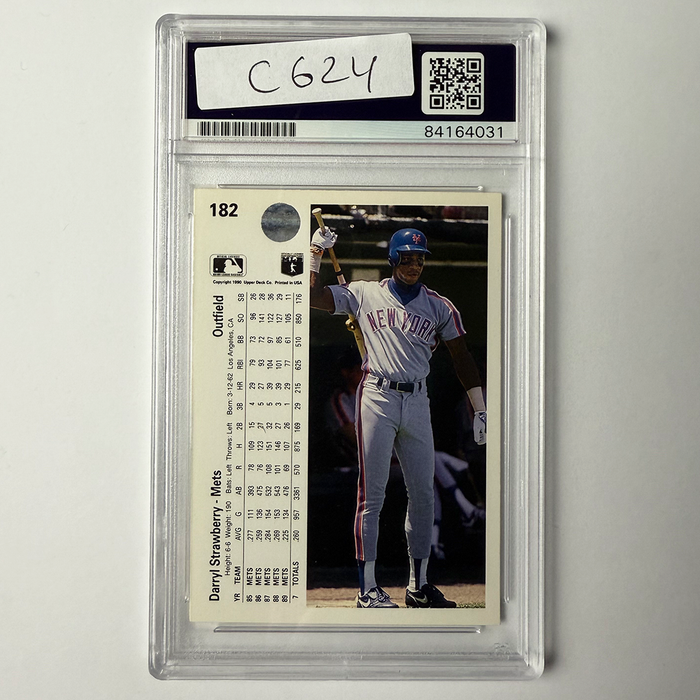 Darryl Strawberry Signed 1990 Upper Deck #182 PSA Auto Authentic