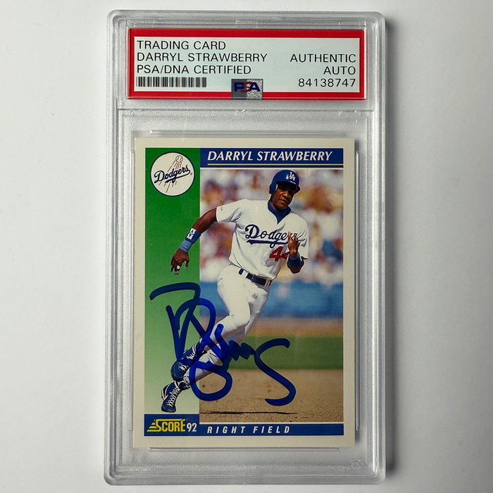 Darryl Strawberry Signed 1992 Score #9 PSA Auto Authentic