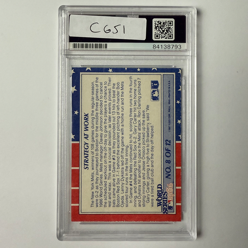 Darryl Strawberry Signed 1987 Fleer World Series #8 PSA Auto Authentic
