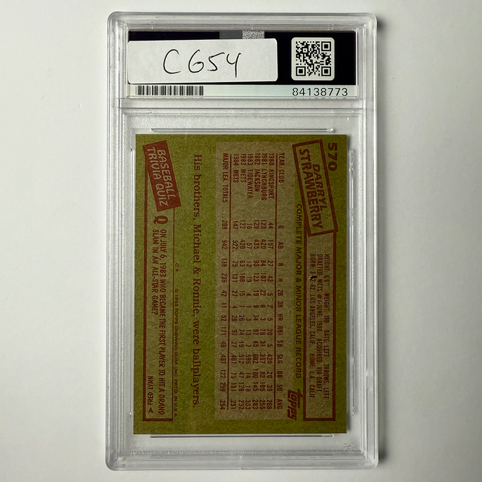 Darryl Strawberry Signed 1985 Topps #570 PSA Auto Authentic