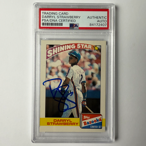Darryl Strawberry Signed 1989 Topps Bazooka #20 PSA Auto Authentic