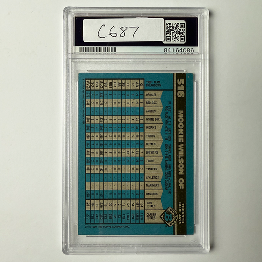 Mookie Wilson Signed 1990 Bowman #516 w/2 Inscriptions PSA Auto Authentic