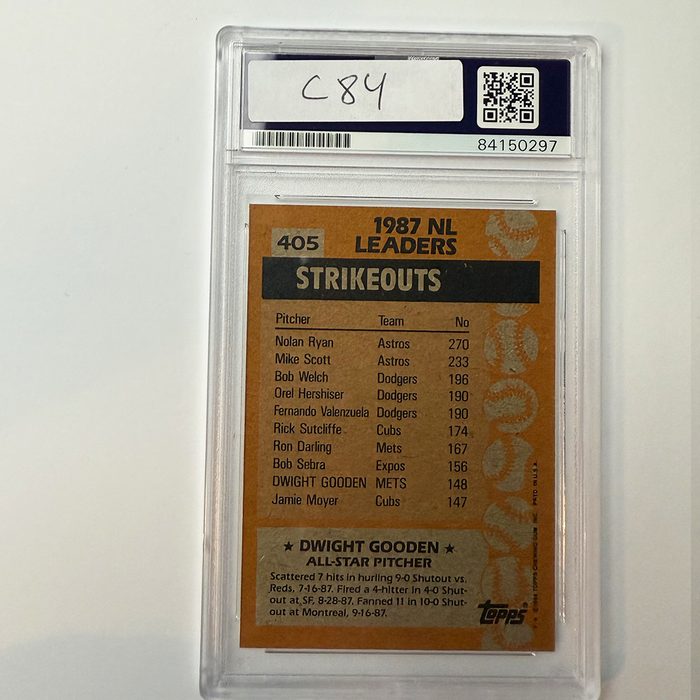Dwight Gooden Signed 1988 Topps #405 PSA Auto Authentic