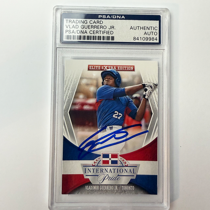 Vladimir Guerrero Jr Signed 2015 Panini Elite Extra Inter Pride #20 PSA Auto Authentic