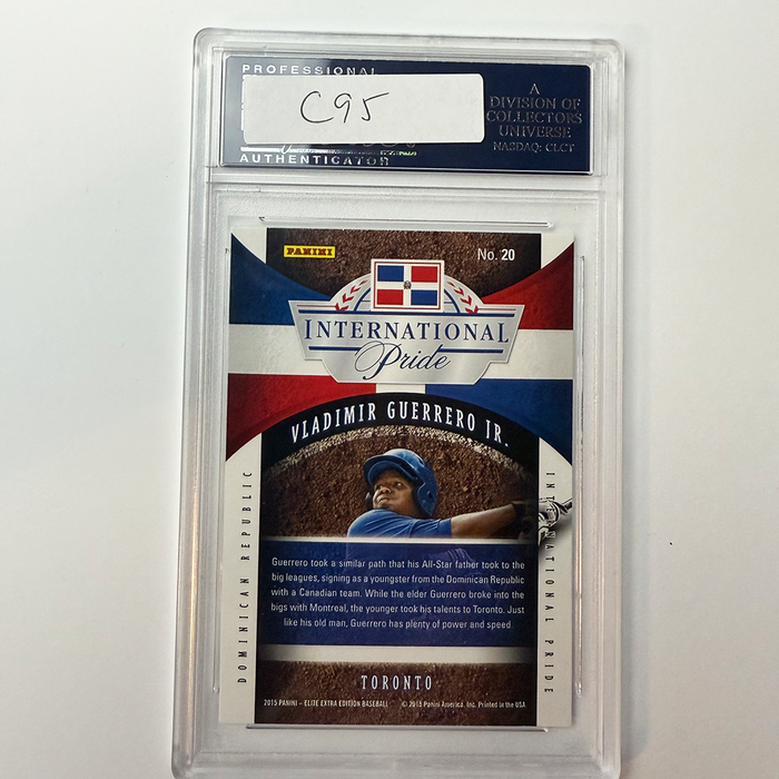 Vladimir Guerrero Jr Signed 2015 Panini Elite Extra Inter Pride #20 PSA Auto Authentic