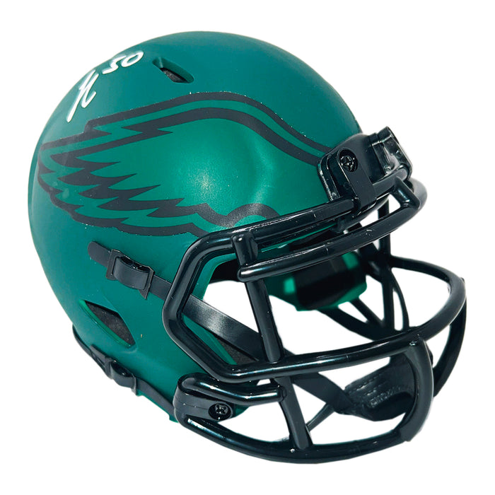 Jihaad Campbell Signed Philadelphia Eagles Rave Mini Football Helmet (Beckett)