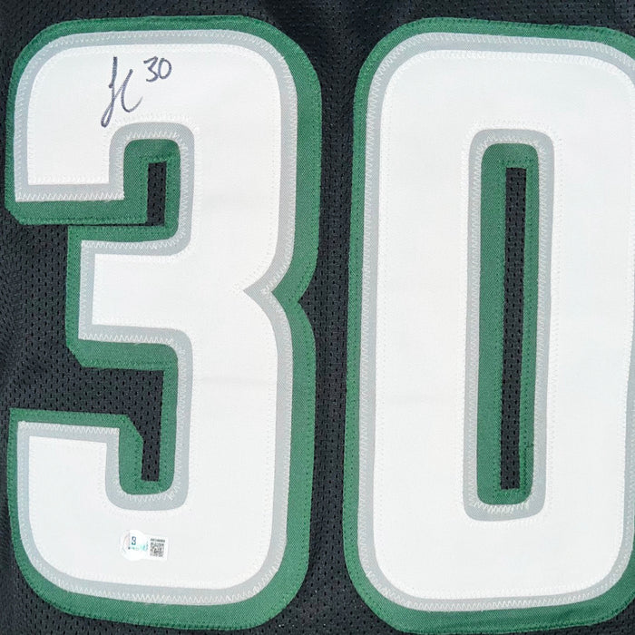 Jihaad Campbell Signed Philadelphia Black Football Jersey (Beckett)