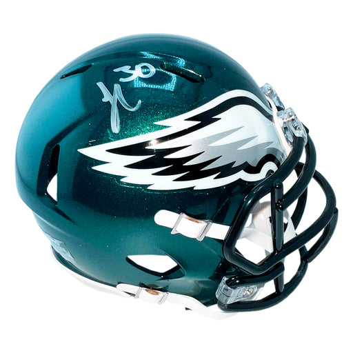 Jihaad Campbell Signed Philadelphia Eagles Speed Mini Football Helmet (Beckett)