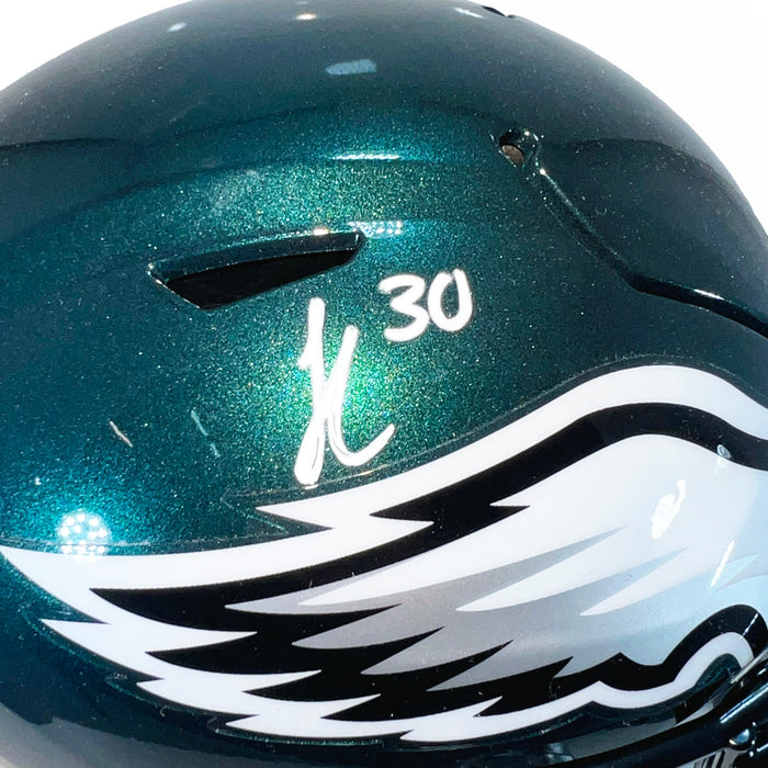 Jihaad Campbell Signed Philadelphia Eagles Midi SpeedFlex Football Helmet (Beckett)