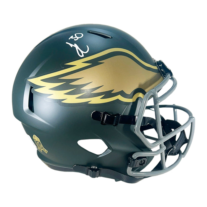 eagles football helmet Jihaad Campbell Signed Philadelphia Eagles Salute to Service 2025 Full-Size Replica Football Helmet (Beckett)