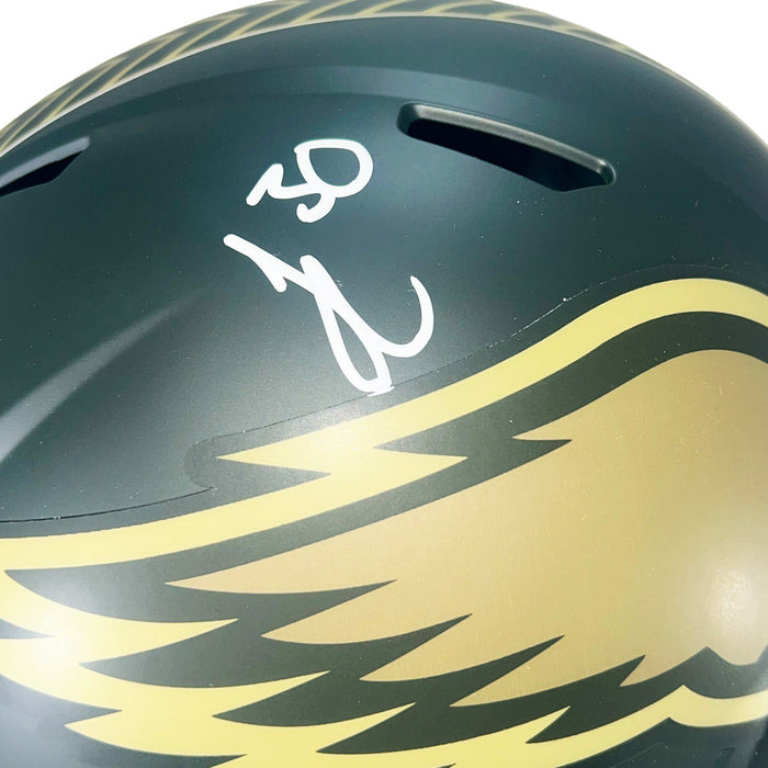 Jihaad Campbell Signed Philadelphia Eagles Salute to Service 2025 Full-Size Replica Football Helmet (Beckett)