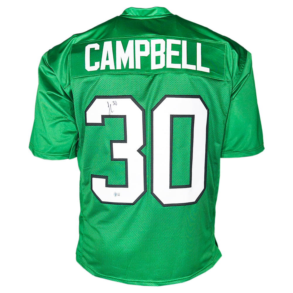 Jihaad Campbell Signed Philadelphia Throwback Green Football Jersey (Beckett)