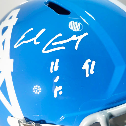 Earl Campbell Signed HOF 91 Inscription Houston Oilers Throwback 60-62 Speed Full-Size Replica Football Helmet (Beckett)