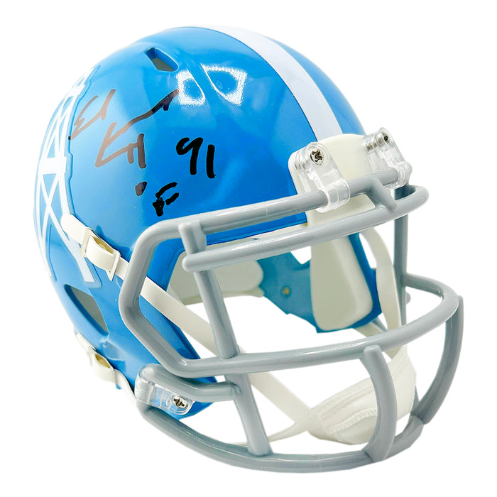 Earl Campbell Signed HOF 91 Inscription Houston Oilers Throwback 60-62 Speed Mini Football Helmet (Beckett)