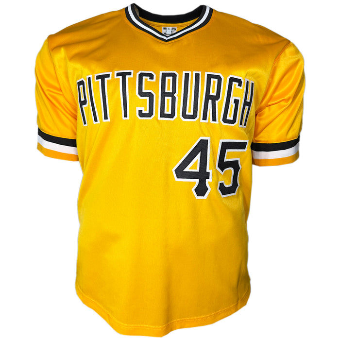 John Candelaria Signed 79 WSC Candyman Inscription Pittsburgh Yellow Baseball Jersey (JSA)