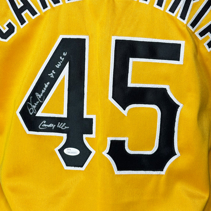 John Candelaria Signed 79 WSC Candyman Inscription Pittsburgh Yellow Baseball Jersey (JSA)