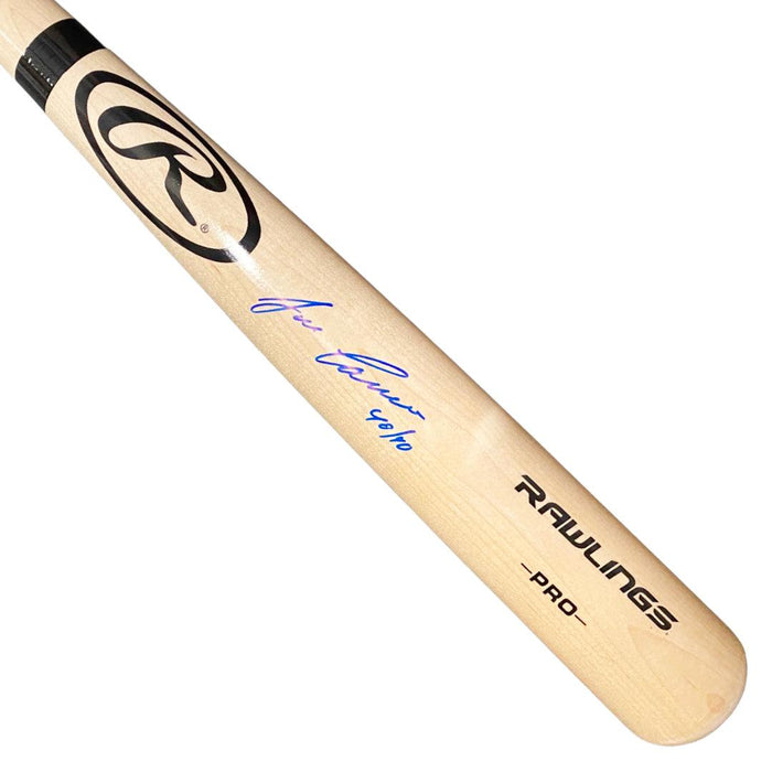Jose Canseco Signed 40/40 Inscription Rawlings Blonde Baseball Bat (JSA) - RSA