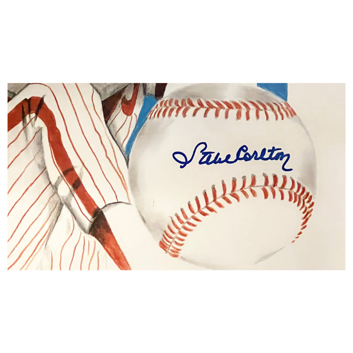 Steve Carlton Signed Baseball 18x24 Photo (JSA)