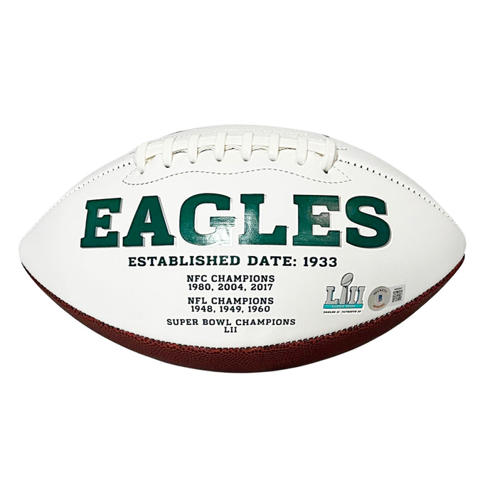 Harold Carmichael Signed HOF 20 Inscription Philadelphia Eagles Official NFL Team Logo White Football (Beckett)
