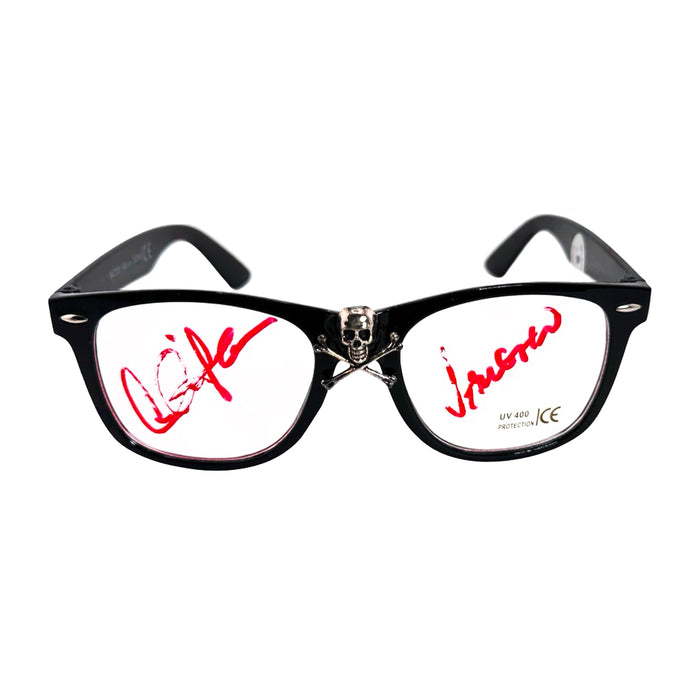 Charlie Sheen Signed Vaughn Inscription Major League Glasses - Smudged Signature  (Beckett)