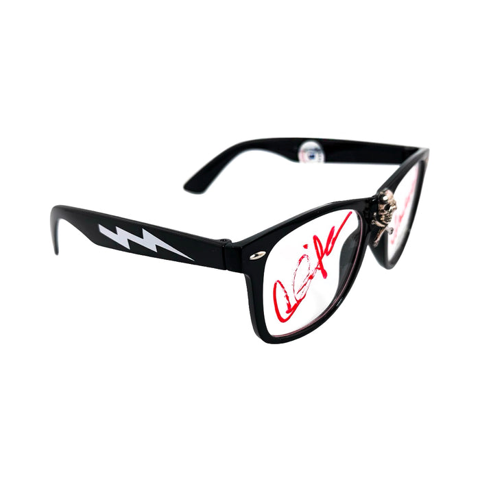 Charlie Sheen Signed Vaughn Inscription Major League Glasses - Smudged Signature  (Beckett)