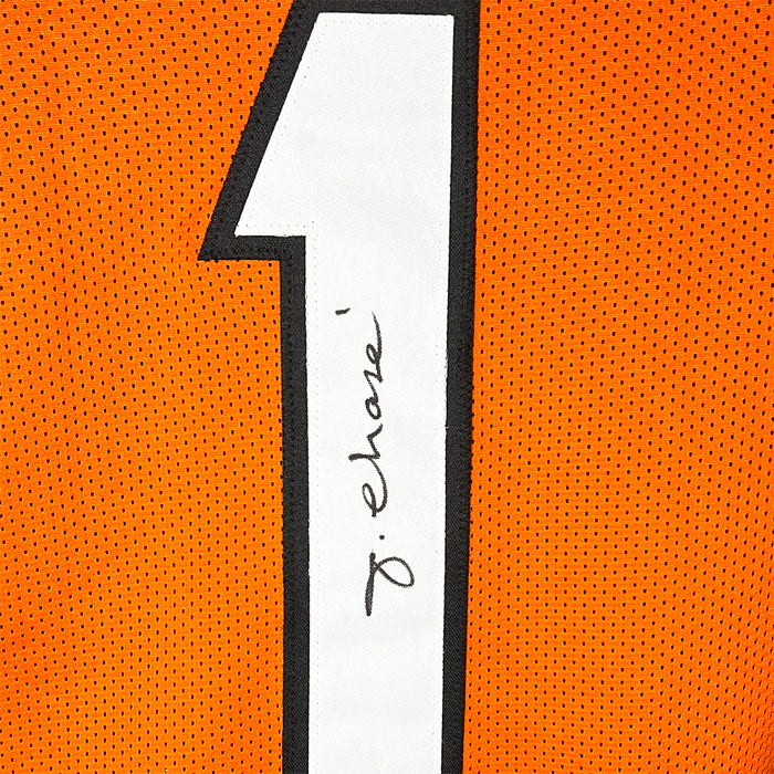 Ja'Marr Chase Signed Cincinnati Orange Game Style Football Jersey (Beckett)