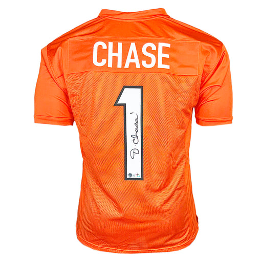 Ja'Marr Chase Signed Cincinnati Orange Football Jersey (Beckett)