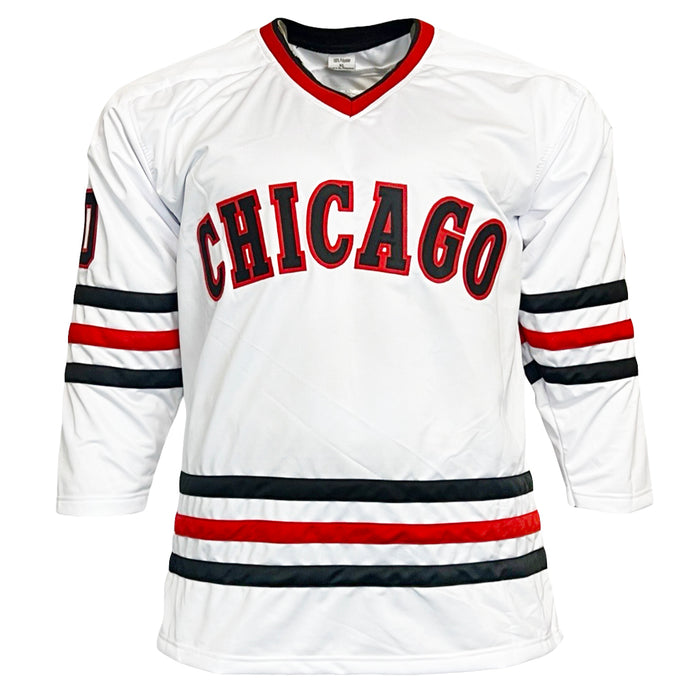 Chevy Chase Signed Griswold Chicago White Hockey Jersey (Beckett)